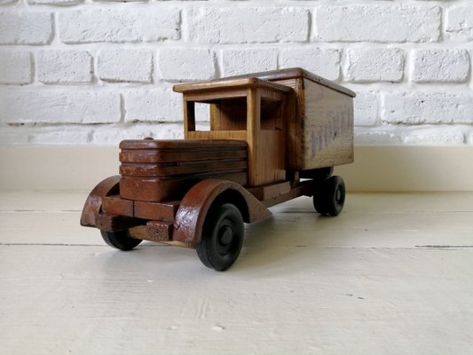 Vintage Wood Car Toy, 1940s-ALG-695052