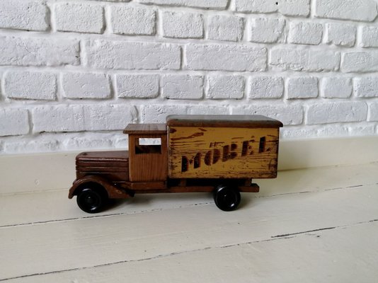 Vintage Wood Car Toy, 1940s-ALG-695052