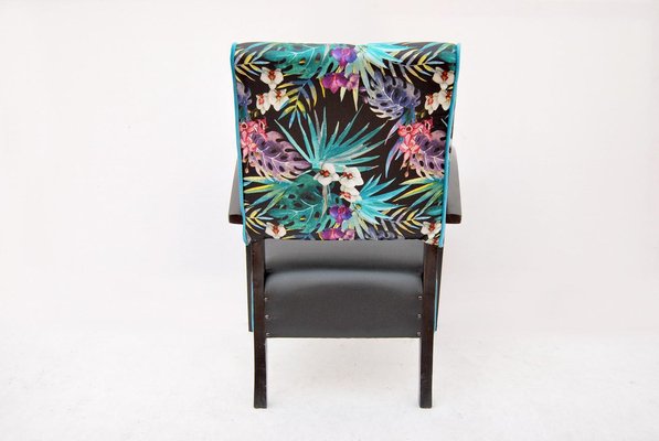 Vintage Wood & Fabric Armchair, 1950s-CGZ-1789607