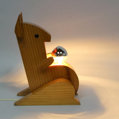 Vintage Wood Kangaroo Lamp-NE-1721104