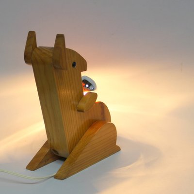 Vintage Wood Kangaroo Lamp-NE-1721104