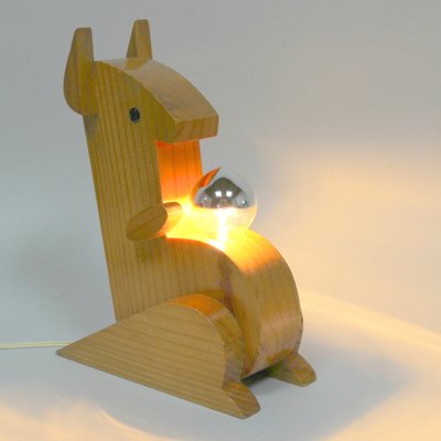 Vintage Wood Kangaroo Lamp-NE-1721104