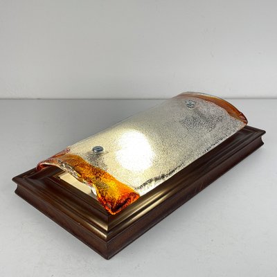 Vintage Wood Murano Wall Lamp, Italy, 1970s-WQC-1737253