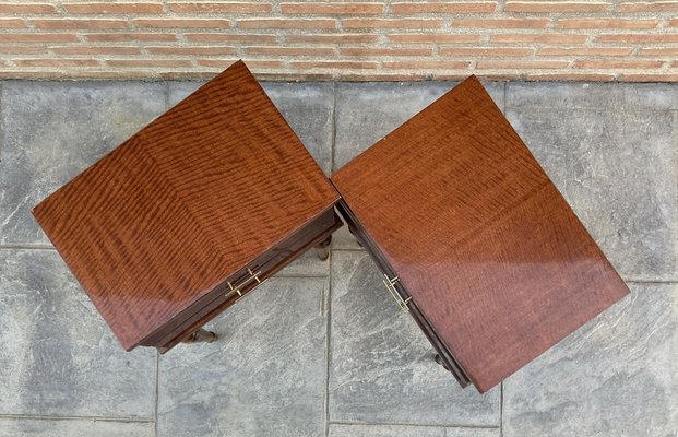 Vintage Wood Nightstands, 1970s, Set of 2-NOU-750333