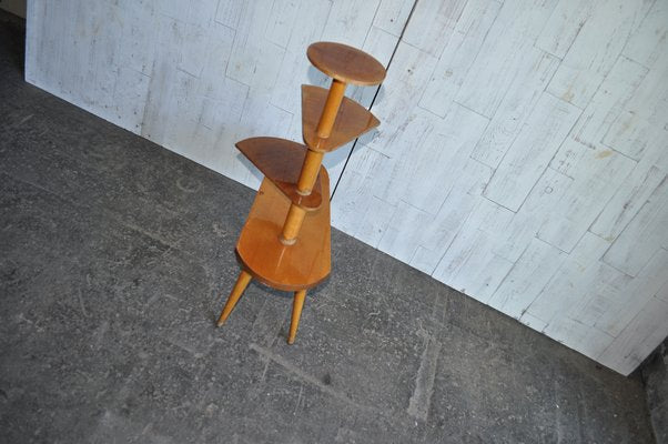 Vintage Wood Plant Stand, 1950s-OXJ-699266