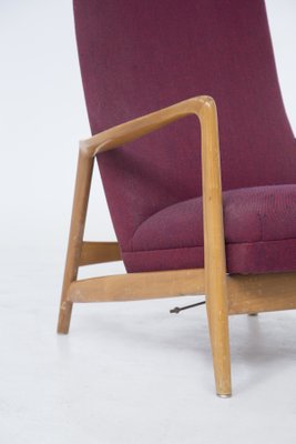 Vintage Wood Reclining Armchair attributed Giò Ponti, 1950s-RCE-1398335