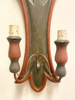 Vintage Wood Sconces, 1920s, Set of 2-NPC-842454