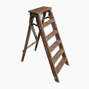 Vintage Wood Step Painters Ladder, 1970s-NQV-836026