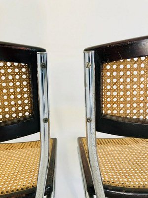 Vintage Wooden and Straw Dining Chairs, 1970s, Set of 2-ZLY-554561