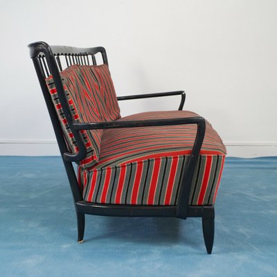 Vintage Wooden Armchair and Sofa Set, 1950s, Set of 2-ZLY-708997