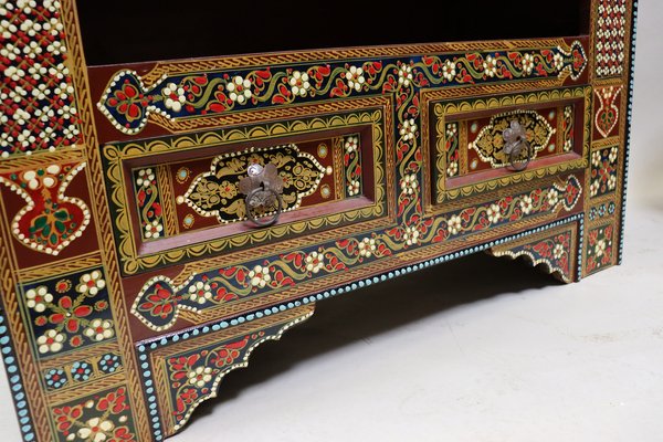 Vintage Wooden Bookshelf, Afghanistan, 1990s-UZN-1726355