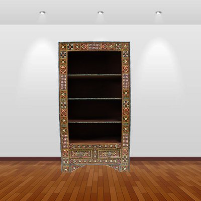 Vintage Wooden Bookshelf, Afghanistan, 1990s-UZN-1726355