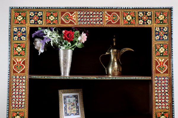 Vintage Wooden Bookshelf, Afghanistan, 1990s-UZN-1726355