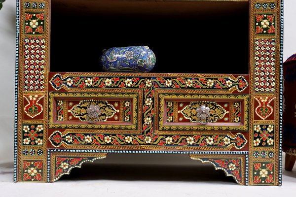 Vintage Wooden Bookshelf, Afghanistan, 1990s-UZN-1726355