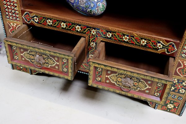 Vintage Wooden Bookshelf, Afghanistan, 1990s-UZN-1726355