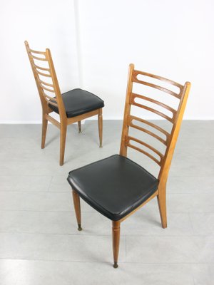 Vintage Wooden & Brass Scandinavian Dining Chairs, Set of 2-HGJ-1251286