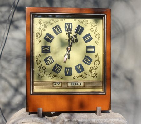 Vintage Wooden Desk Clock Jantar, 1970s-UWJ-1776175