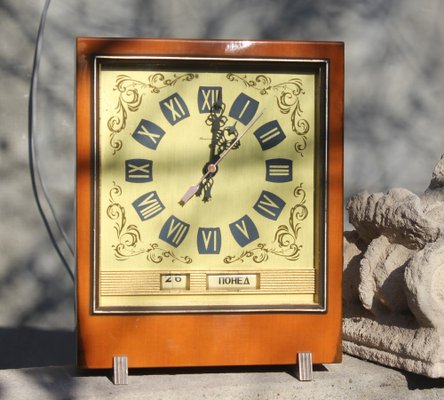 Vintage Wooden Desk Clock Jantar, 1970s-UWJ-1776175