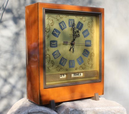 Vintage Wooden Desk Clock Jantar, 1970s-UWJ-1776175