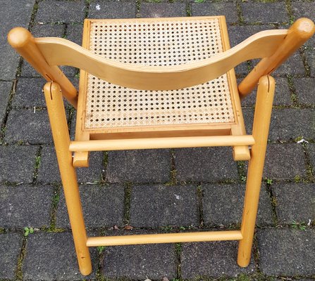 Vintage Wooden Folding Chairs with Viennese Braid Seats, Set of 4-QDP-1587569