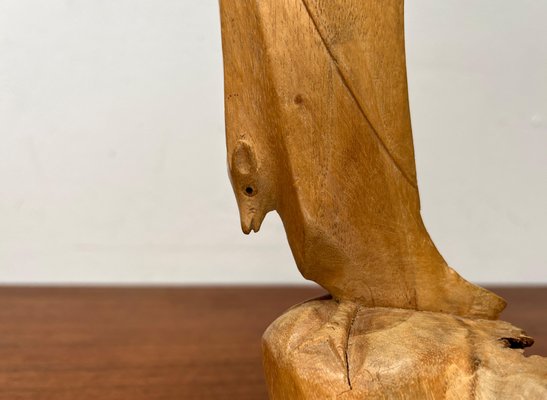 Vintage Wooden Hand Carved Bat Figurine, 1970s-UAH-2041719