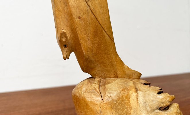 Vintage Wooden Hand Carved Bat Figurine, 1970s-UAH-2041719