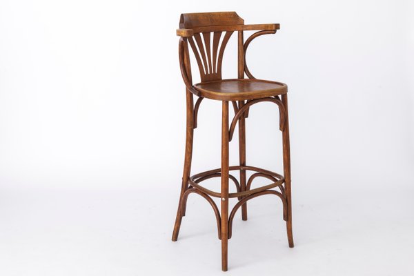 Vintage Wooden Irish Pub High Stool in Bentwood, 1960s-DOM-2018175