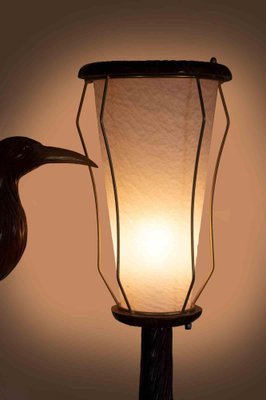 Vintage Wooden Lamp with Bird by Aldo Tura, Italy, 1950s-ZCI-1194512