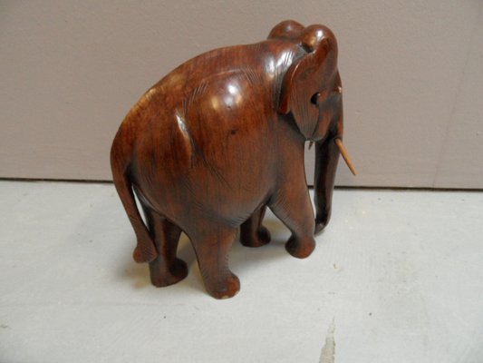 Vintage Wooden Miniature Elephant, 1920s-PNJ-1720907