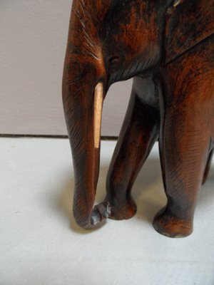 Vintage Wooden Miniature Elephant, 1920s-PNJ-1720907