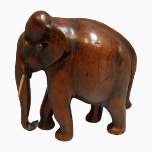 Vintage Wooden Miniature Elephant, 1920s-PNJ-1720907