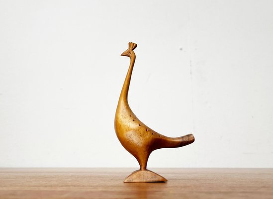 Vintage Wooden Peacock Figurine-UAH-1796949