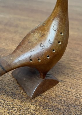 Vintage Wooden Peacock Figurine-UAH-1796949