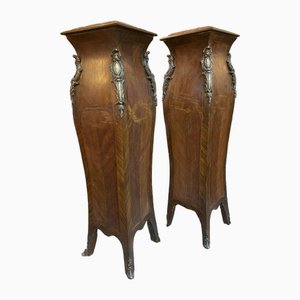 Vintage Wooden Pedestals, Set of 2-NSG-1740147