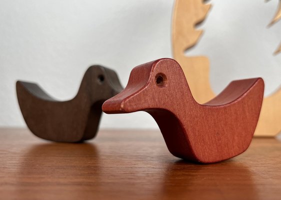 Vintage Wooden Puzzle with Duck Figurines-UAH-2036196