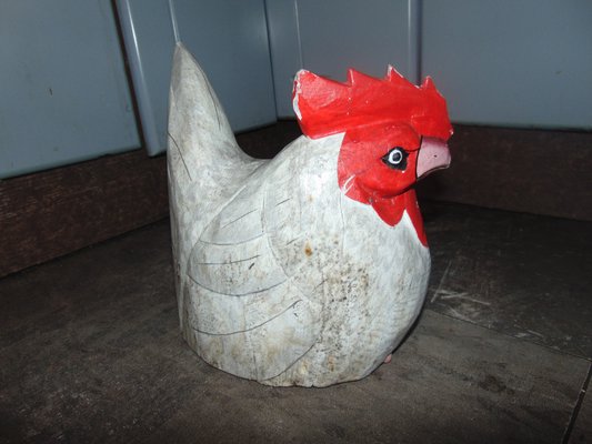 Vintage Wooden Rooster, 1950s-CAQ-1143801