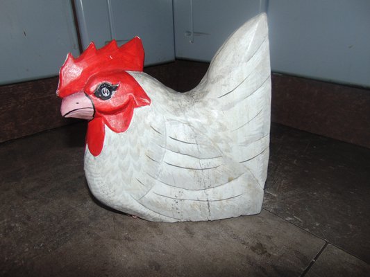 Vintage Wooden Rooster, 1950s-CAQ-1143801