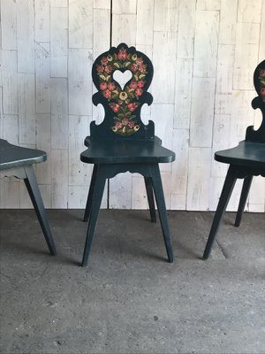 Vintage Wooden Side Chairs, 1920s, Set of 3-OXJ-562784