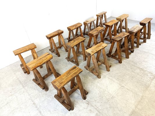 Vintage Wooden Stools, 1970s-IRH-1741659