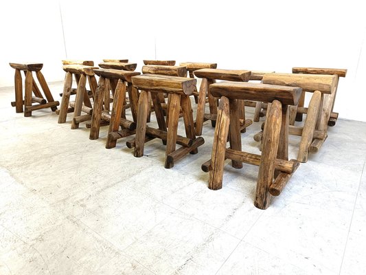 Vintage Wooden Stools, 1970s-IRH-1741659