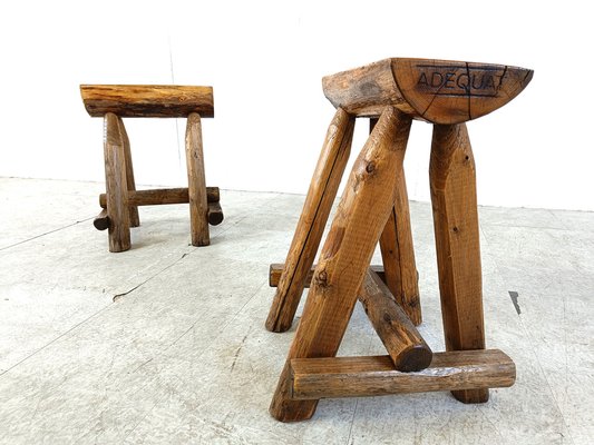 Vintage Wooden Stools, 1970s-IRH-1741659