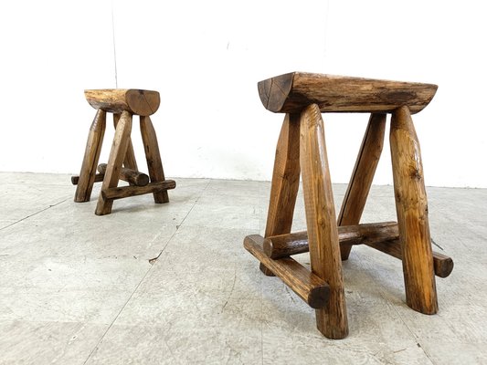 Vintage Wooden Stools, 1970s-IRH-1741659