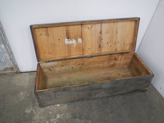 Vintage Wooden Trunk, 1940s-WWQ-1333379