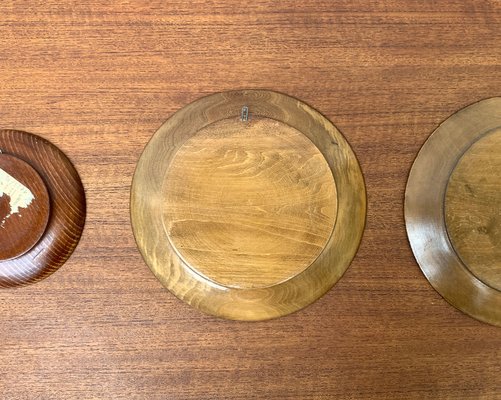 Vintage Wooden Wall Plates, Set of 4-UAH-1313369