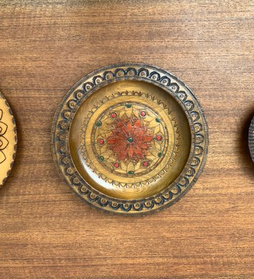 Vintage Wooden Wall Plates, Set of 4-UAH-1313369