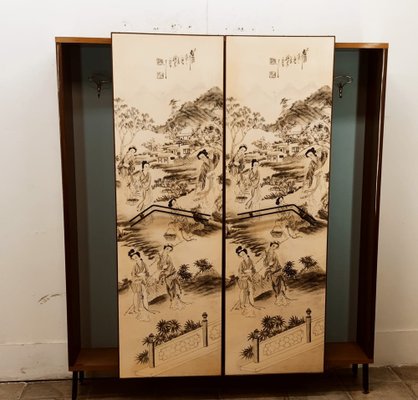 Vintage Wooden Wardrobe with Light-QLH-1421384