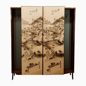 Vintage Wooden Wardrobe with Light-QLH-1421384