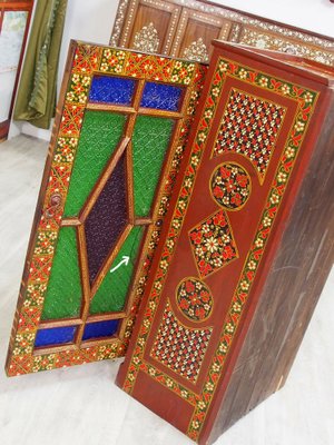 Vintage Wooden Wedding Cabinet, Rajestan Pakistan, 1940s-UZN-1397186