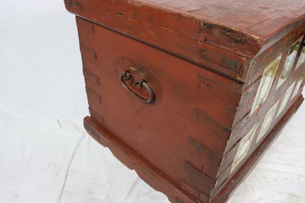 Vintage Wooden Wedding Chest, Rajestan, Pakistan, 1930s-UZN-1401223