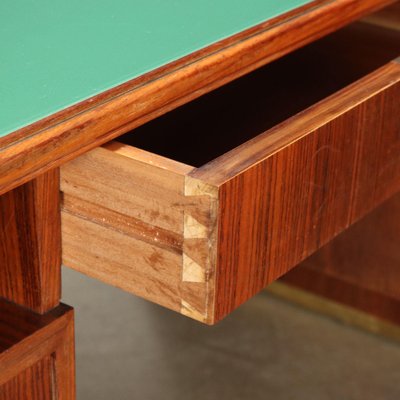 Vintage Writing Desk in Exotic Wood and Brass, 1960s-VMM-1791031